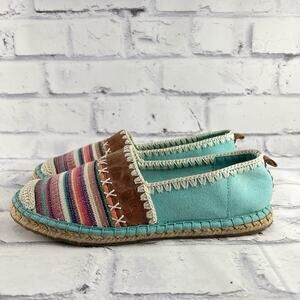 The Sak Ella Flat Women’s 7 Embroidered Crochet Espadrilles Slip On Boho Shoe